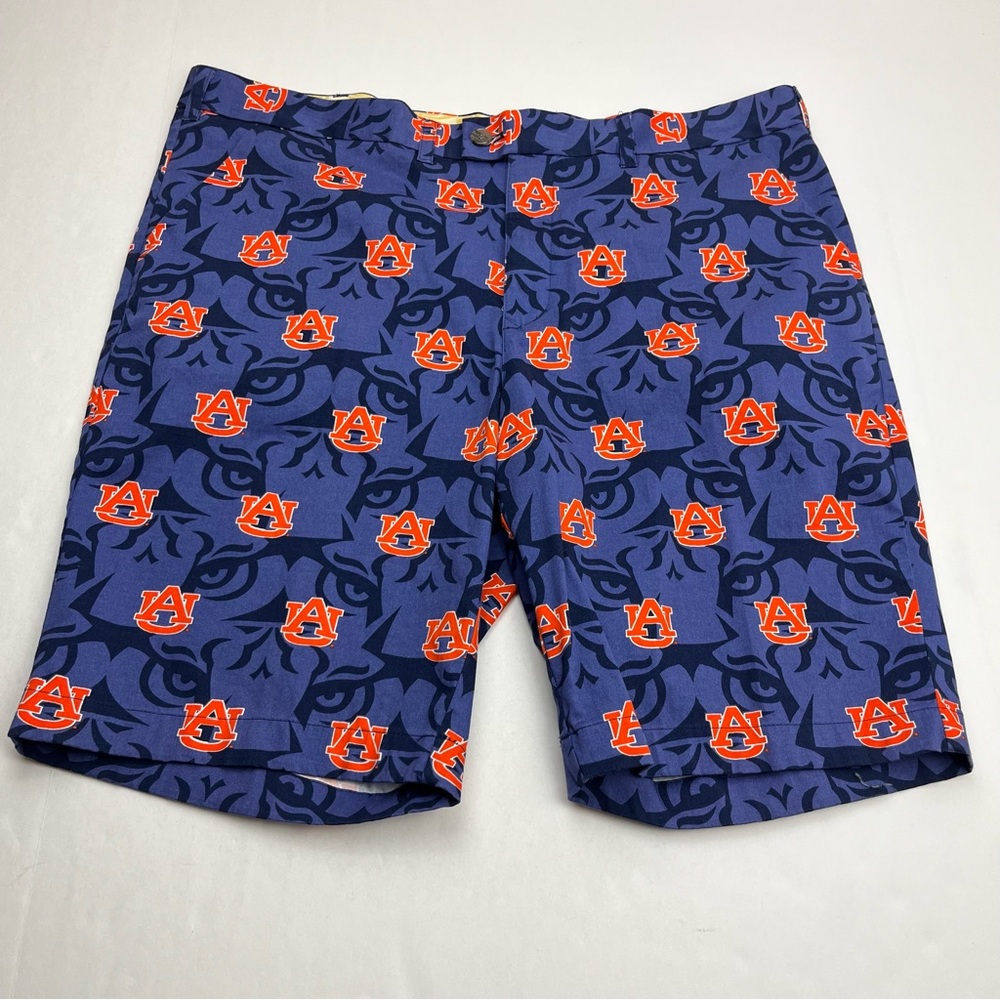 LOUDMOUTH Auburn‎ Fearless & True Golf Mens Size 42 Blue & Orange Golf Shorts